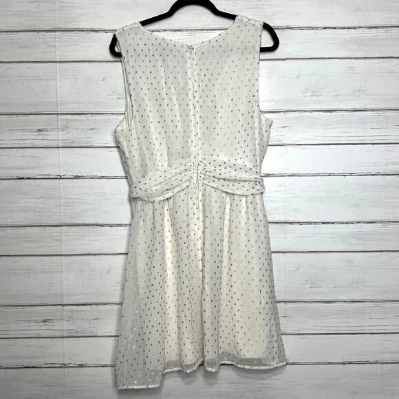 Speechless Ivory Metallic Gold Dot Mini Dress Size XXL - Picture 2 of 10